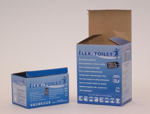 Dozen Flex Toilet drukwerk verpakkingen full color print maatwerk custom made